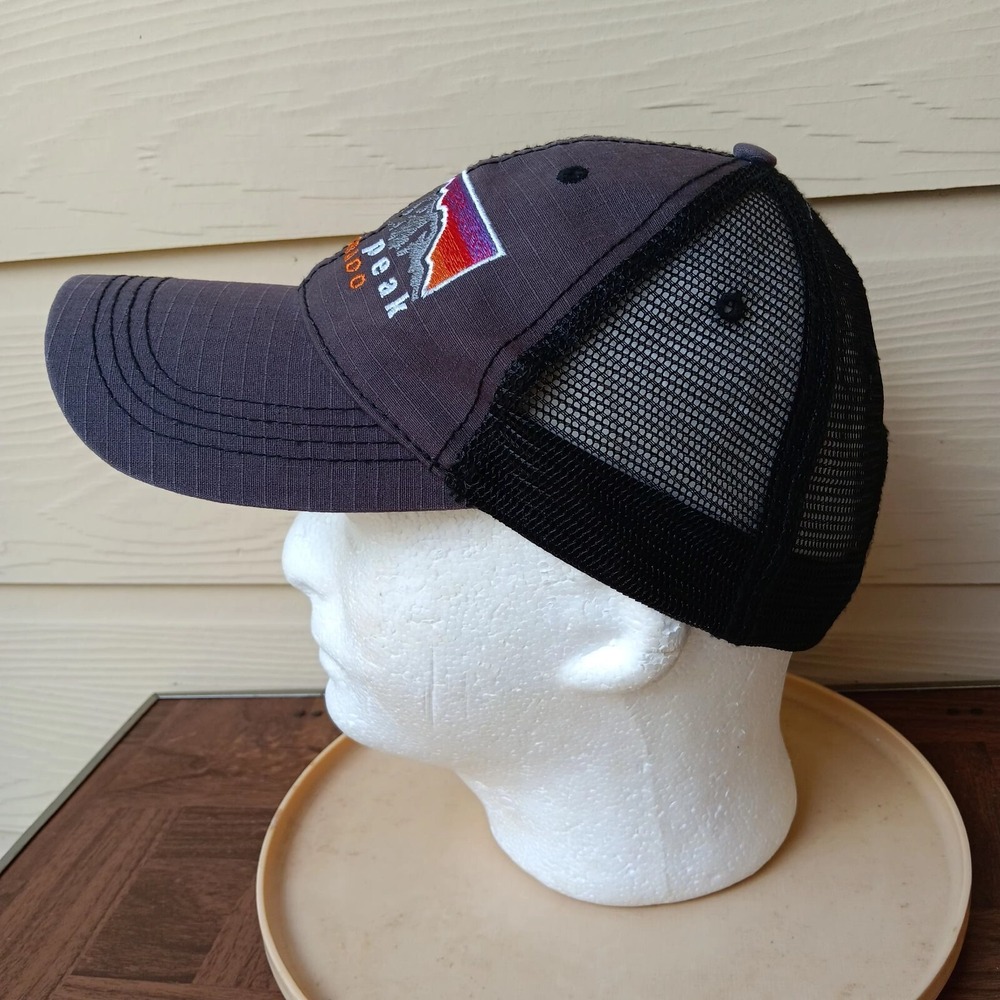 Pikes Peak Colorado Mens Black Snapback Baseball Cap Meshback - Prairie Mountain - Picture 6 of 7